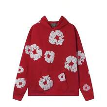 "Men's Fall Winter Hoodie & Jogger Set – Oversized Streetwear Style | 10oz Cotton Blend, Casual Daily Wear" - Màu Đỏ Sâu - Xem 2