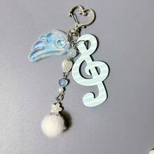 1 chiếc móc khóa nữ kiểu Hàn Quốc cổ điển mới, chấm bi, sọc, hình nốt nhạc, dây acrylic, mặt dây chuyền hình bướm lấp lánh, phụ kiện móc khóa túi xách dự tiệc dễ thương, sáng tạo theo phong cách vintage. - Nhiều màu - Xem 18