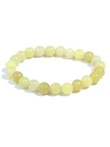 1 chiếc vòng tay hạt đá ngọc bích chanh tự nhiên, tượng trưng cho sự ổn định, lòng can đảm, sức sống, chữa lành luân xa, phong cách Bohemia, trang sức đá quý, quà tặng cho nam nữ, đeo hàng ngày. - Màu vàng - Xem 13
