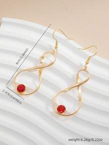 Minimalist Figure 8 Hoop Earrings, Suitable For Daily Wear, Valentine's Day & Mother's Day Gift - Gold - View 6