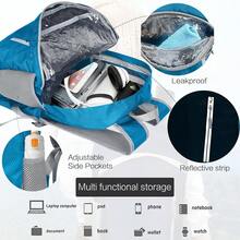 35L Mochila impermeable plegable y ligera para playa, con compartimento seco y húmedo, mochila HiFKing para hombres y mujeres, color azul - Azul2 - Ver 5