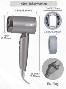CRASTS 家用大功率吹风机，风力强劲，温和护发，快速干发，冷热风两用，便携式旅行吹风机，静音运行，带集风嘴 - 查看 4