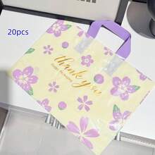 50pcs High-End Clothing Packaging Bags, Women's Shopping Bags, Small Flower Pattern Packaging Bags, Handheld Storage Bags, Reusable Packaging Bags, Thick Waterproof Portable Large Capacity Tote Bags; Outdoor Travel Daily Necessities Storage Bag. Suitable For Holidays, New Year's, Weddings, Parties, Shopping Bags, Birthday Gift Bags, Party Gift Bags ﻿ - Multicolor - View 12