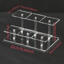 1pc 4/6/9-Tier Transparent Acrylic Stepped Display Shelf, Dressing Table Vanity Cosmetics Storage Perfume Stand Room Decor Vanity Accessories - Multicolor - View 11