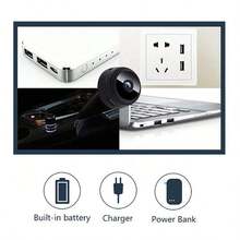 2 mini camere, cameră wireless ascunsă de înaltă definiție cu suport, compatibilă cu conexiune WIFI, poate fi controlată prin aplicația mobilă pentru vizualizare și monitorizare, potrivită pentru sufragerie, birou și utilizare în exterior în mașină. - Multicolor - Vizualizare 9