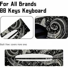 ALQD 88 Piano Keyboard Cover-Digital Board Stand Dust Covers With Durable Elastic Cord (Keyboard) - 深黑色 - 查看 2