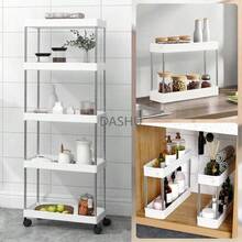 Carrito Organizador de 5 Niveles con Ruedas y 8 Ganchos, Almacenamiento Multifuncional, Estable y Duradero, Diseño de Malla Hueca, Blanco - por defecto - Ver 4