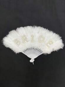 1 件仿羽毛扇，珍珠新娘羽毛扇，单件女士派对新娘婚礼装饰，手持扇，适合作为服装配饰和派对装饰，也适合婚礼、夏季生日、海滩、返校、学习用品和房间装饰。 - 彩色 - 查看 22
