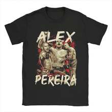 Camisetas de boxeo Alex Poatan Pereira para hombres y mujeres, camiseta única de algodón puro, cuello redondo, camiseta de manga corta, tallas grandes - Negro - Ver 10