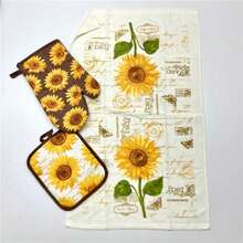 3Pcs/Set Guante de de Microondas Antiescaldadura con Estampado de Flores y Frutas, Almohadilla de Aislamiento, Toalla deé, Herramientas de Repostería - estilo 8 - Ver 11