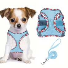[Reflective Puppy Harness] Soft Mesh Reflective Puppy Pet Chest Harness Set | Easy Walking, Running, Training Safety Belt For Dogs - Anti-Escape Dog Safety Belt - Multicolor - View 23