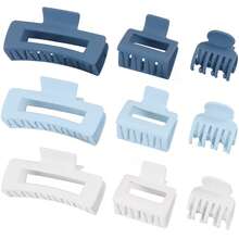 9 Pcs Hair Clips For Women, 3 Styles Hair Clips Small Medium Big Claw Clips For Thin Thick Hair, Strong Hold Nonslip Hair Claw Clips Hair Accessories (Blue) - Màu xanh lam - Xem 6
