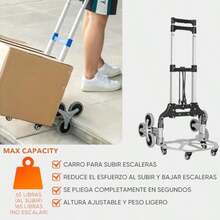 Carro de Compra Plegable,200LBS Carro de Mano para Subir escaleras con asa telescópica y Ruedas universales,carrito supermercado 2 SOGA y Bolsa de Impermeable extraíble, para Mover, Compras(default) - Multicolor - Ver 4