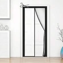 Adjustable Transparent Insulated Door Curtain DIY Size Width 29\-34\ Height 79\-82\,Screen Door With Reinforced Magnets Auto Closer, To Keep Warm In Winter Cool In Summer For Air Conditioner Room - 29-34英寸 x 79-82英寸 - 查看 2