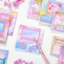 480 Sheets Cute Kawaii Note Pads Fun Memo Pads For Office Schoolsss Supplies Watercolor Sticky Notes 12 Styles - Nhiều màu - Xem 5