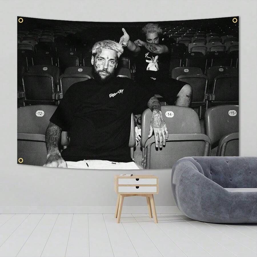 1 Suicide Themed G59 Music, American Hip-Hop Rap Music, Art, Funny Emojis, Flags, Classical Music, Tapestries, Posters, Banners, Suitable For Bars, Beer Houses, University Dormitories, Men's Exclusive Spaces, Tailgate Parties, And Various Festivals - 彩色 - 查看 1