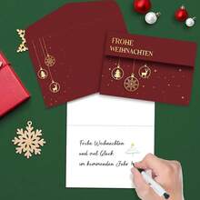 Weihnachtskarten mit Umschlag 12er Set, Christmas Cards, Weihnachtspostkarten A6 Klappkarten, Weihnachtsgrußkarten ür deine Weihnachtsgruß, Postkarten Weihnachten Karte mit Umschlägen, Merry Christmas - Verrotten - Übersicht 5