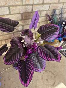 2/4株大型仿真紫色花卉植物，27.56英寸仿真紫罗兰，户外仿真绿紫色，适用于家居、办公桌和婚礼，室内/室外装饰，装饰绿植，免维护植物，仿真户外植物，花园装饰，家居装饰 - 多 - 查看 11