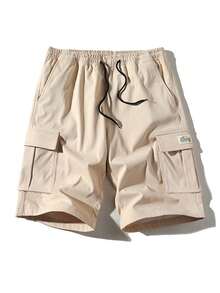 Men's Casual Cargo Shorts, Versatile For Daily Commute And College Style, Summer - Khaki - View 2
