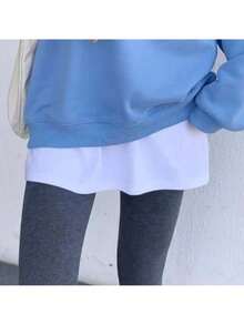 1pc Elastic Waist Extender, Women Shirt Extender, Adjustable Layered Fake Skirt Hem Extender - White - View 5