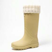 时尚厚底雨靴，女士高筒防水雨靴，成人保暖高帮雨靴，防水防滑保暖靴 - 多色 - 查看 10