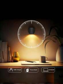 1个360°旋转夜灯，USB供电，内置可充电锂电池，3种颜色模式，磁吸式LED灯，触摸调光，适用于婴儿房、卧室、橱柜、客厅、书桌、酒吧装饰，生日礼物，完美之选 - 多色1 - 查看 5