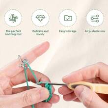 Adjustable Geometric Cat Ring, Knitting Ring Accessories With Animal Tension Rings And Needle Markers, Adjustable Dragon Needle Knitting Rings With Storage Box, Crochet Stitch Markers, Personalized Knitting Ribbon Accessories Crochet Yarn Thai Silver Finger Rings, Knitting Crochet Tail Ring Set - Multicolor - View 7