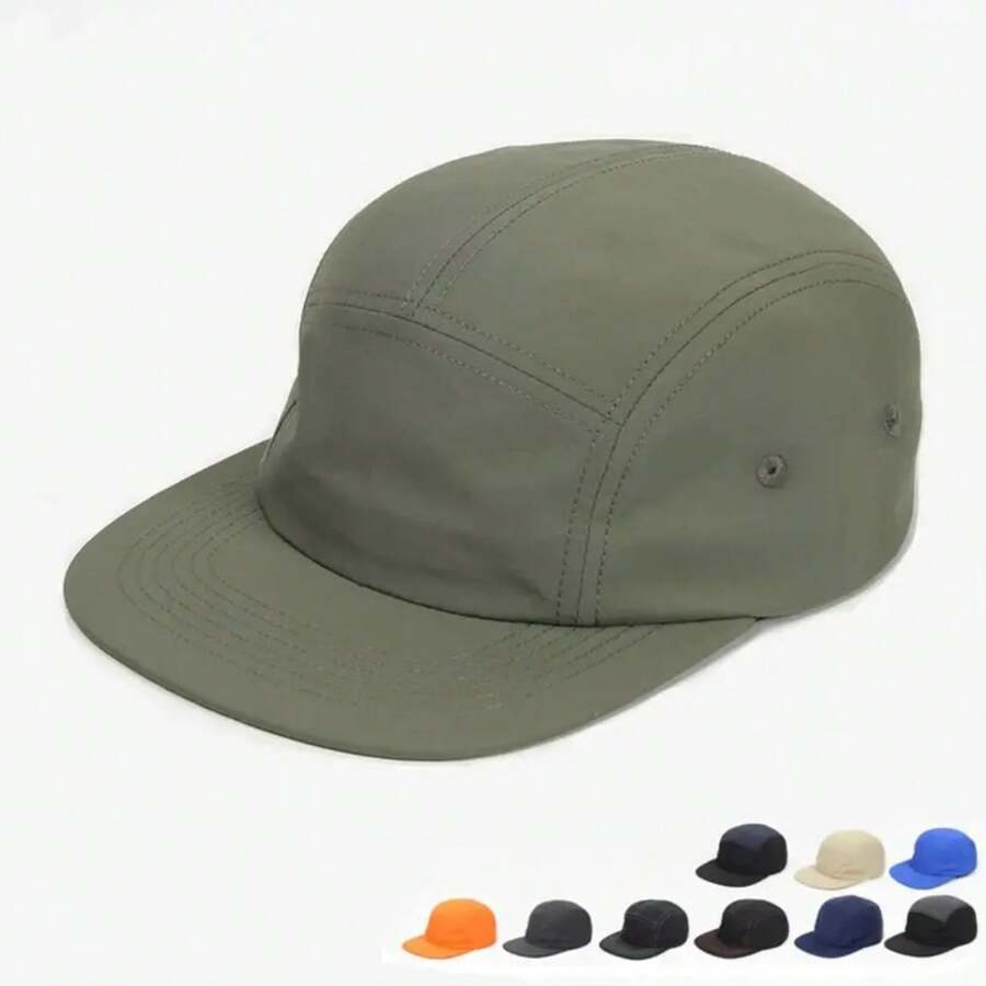 Secado rápido impermeable Nylon cinco 5 paneles gorra de béisbol Casquette Snapback gorras Cappello Hip Hop sombreros para hombres y mujeres - negro gris - Ver 1