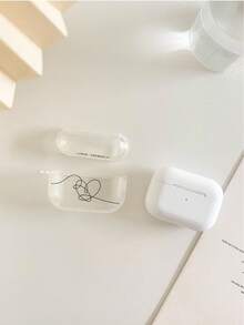 Heart-Shaped Painted Transparent Earphone Case With Detachable Buttons, Fashion Bluetooth Headphone Protective Cover Compatible With AirPods, Pro, 3, Pro (2nd Gen), 1/2 - Multicolor - View 3