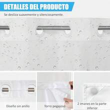 CYPNCortina de Baño sin Gancho con Forro a Presión 183x191cm de Cortina de Ducha de Tela Gofre Doble Capa Impermeable y Lavable Cortina Regadera Antimoho para Hogar Baño Blanco 183 * 191cmFashion - 219613624 - Ver 4