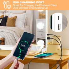 CYPNMoonee - Espejo de tocador con luces espejo de maquillaje iluminado de  con 15 bombillas regulables y aumento de 10x 3 modos de colores marco de metal de aluminio espejo iluminado paraFashion - 227495351 - Ver 7