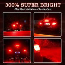 2Pcs 1156 LED Bulb Super Bright Red 1141 1003 7506 BA15S Tail Lights With Projector 3030 42SMD Chips Brake Lights Backup Reverse Lights Stop Parking Lights