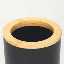 High-Quality Anti-Slip Bathroom Trash Can, Toilet Brush, Soap Dish, Toothbrush Holder, Bamboo Cover Bathroom Accessory Set, New Home, Hotel, Gift Box - Multicolor - View 10