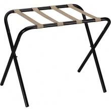 CYPNHousehold Essentials Luggage Rack Black Frame with Khaki StrapsFashion - Marco Negro Con Correas Caqui - Ver 1