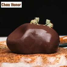 Figura de piedra de rana deé de arcilla púrpura de Boutique Spray Wate, adornos de escritorio, escultura hecha a mano, artesanías, decoración de juego deé, regalos - 6,5 x 4,5 x 5 cm - Ver 5