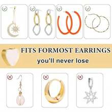 12 Pcs Silicone Flat Earring Backs For Studs, Clear Comfort Design, Earring Backs Replacements For Heavy Earrings Heart Shape - / - View 6