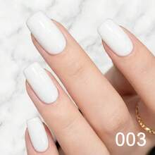 Sơn gel một bước 3 trong 1 màu trắng tinh khiết 15ml, không cần lớp sơn lót hay sơn phủ, màu trắng đặc lý tưởng cho móng tay kiểu Pháp, móng cưới, móng cô dâu, móng nghệ thuật tuyết Giáng sinh, sơn gel UV LED dung tích lớn. - trắng - Xem 3