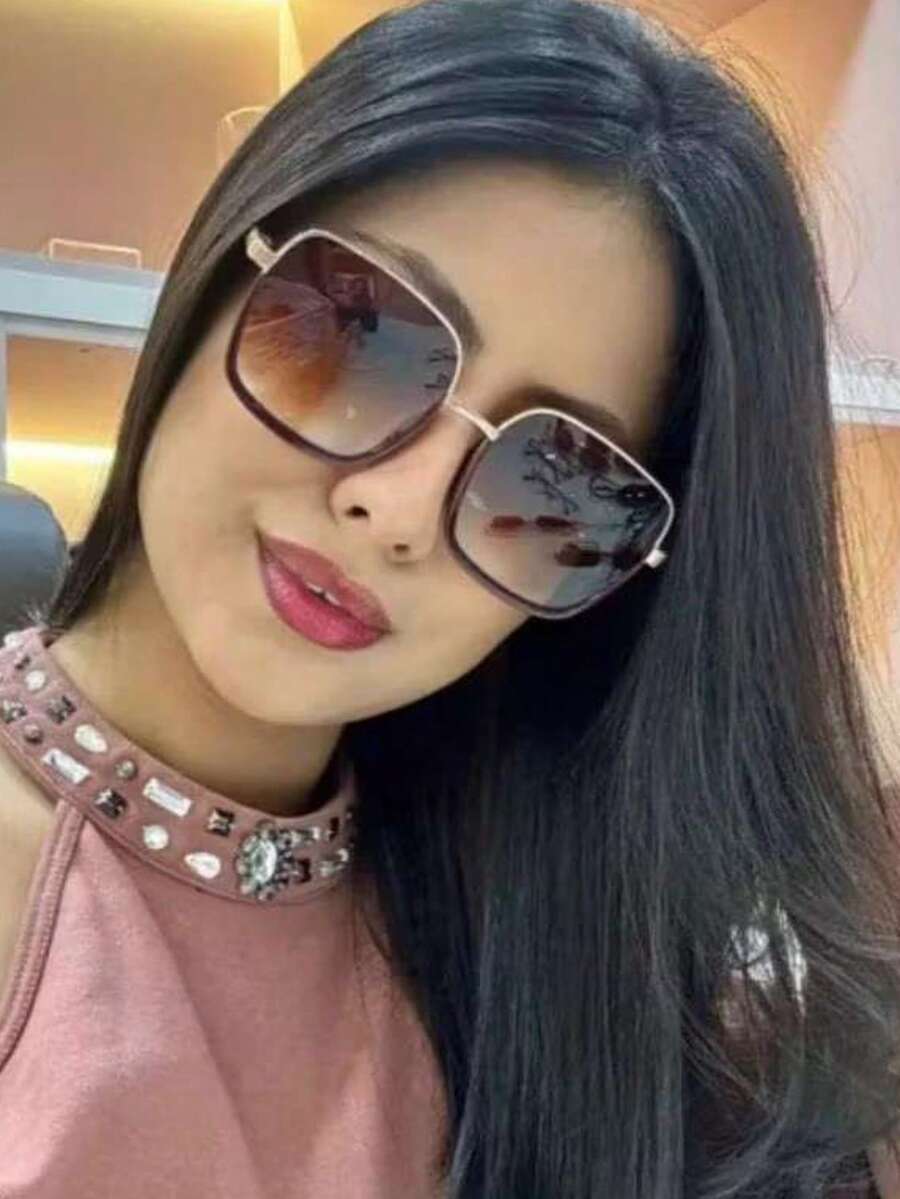 Women's Sunglasses With Square Lenses And UV400 Protection - 棕 - 查看 1