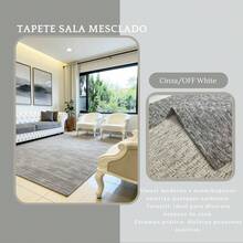 Tapete Sala 2,00x1,40 Lindo Moderno Com Antiderrapante - Cinza - Visão 4
