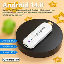 H96 MAX M20 智能电视棒，Amlogic S905L3 芯片，Android 9.0 系统，支持 2.4G/5G WiFi、蓝牙 5.0，内置多媒体播放器和蓝牙语音遥控器，是一款安卓电视盒 - 白色 - 查看 3