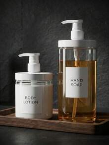 500毫升/1000毫升旅行及家用液体分装瓶，适用于沐浴露、洗涤剂、按压瓶 - 無色 - 查看 3