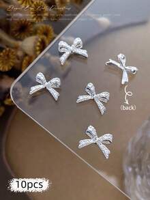 10/100/500pcs 3D Silver Bow Heart Nail Art Decorations, Korean Style Metal Bow, Star, Moon Nail Jewelry, Y2K Punk Nail Gems, DIY For Acrylic Nail Stickers, Phone Cases, Shoes, Clothes, Bags Nails Nail Supplies Nail Charms - Multicolor - View 41
