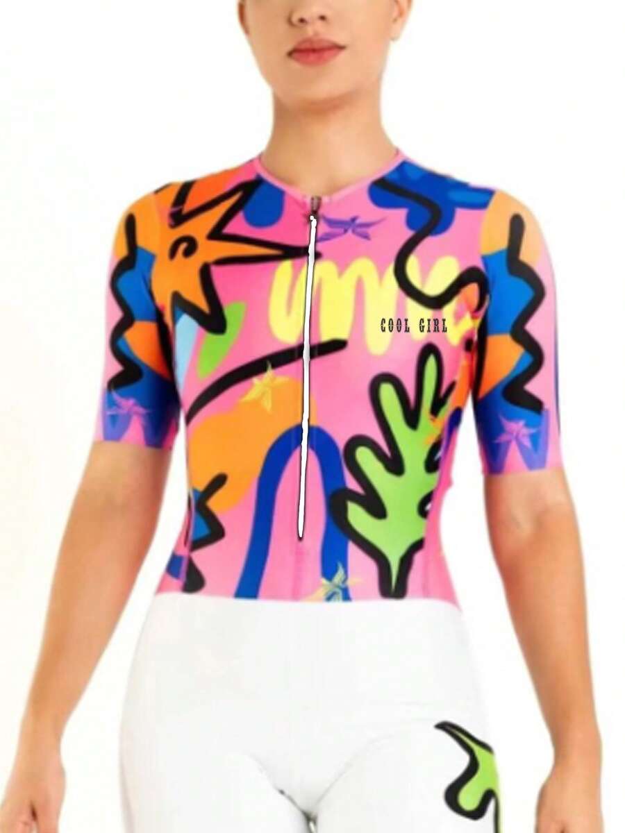 Women's Mountain Cycling Sportswear, Cycling Clothes, Seasonal Cycling Clothes, Women's Road Cycling Shirts, Cycling Tops - Multicolor - View 1