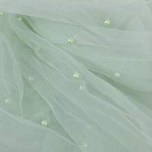 1件梦幻丝滑纯色珍珠薄纱，可用于制作婚礼头饰、甜点桌布、DIY服装面料 - 彩色 - 查看 18