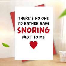 一张幽默贺卡，上面写着“我最不想身边有人打鼾”，附带信封——“情侣间的玩笑”设计，纯白背景，非常适合送给夫妻/伴侣，是轻松浪漫时刻的理想之选，爱情贺卡|休闲浪漫主题贺卡|纸质贺卡 - 彩色 - 查看 13