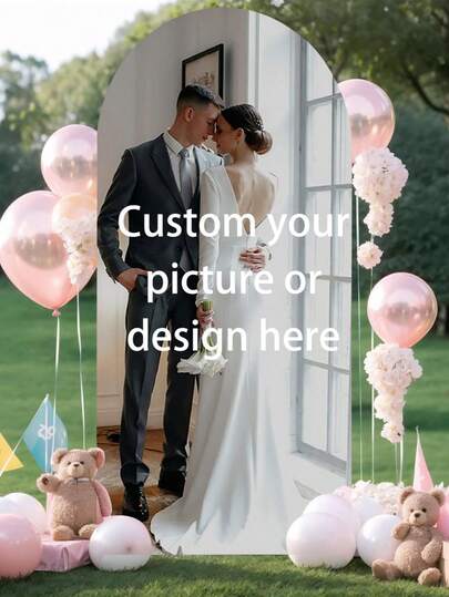 Custom Wedding Arch Backdrop Covers, Customized Birthday Decal For Party Balloon Arch, Personalized Wedding Arch Backdrop Stand Cover For Graduation Birthday Party Favor