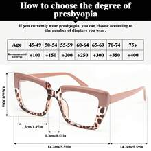8-Pack Women's Fashionable Rectangular Reading Glasses Retro Print Color Clash Design Spring Hinges Perfect For New Year Valentine's Day Gifts - 8 chiếc - Xem 2