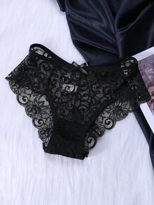 3 st sexiga, transparenta trosor med blommig spets - Multifärgad - Visa 5