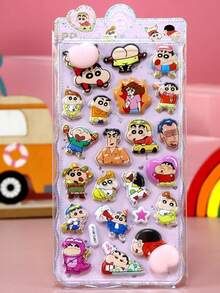 蜡笔小新 Gukha、Coquette、Y2K 主题可移除/自粘贴纸，透明，清新甜美少女风，简约美学，蝴蝶/动物图案，适用于手机、笔记本、水瓶、汽车、DIY 手账等。 - 彩色 - 查看 4