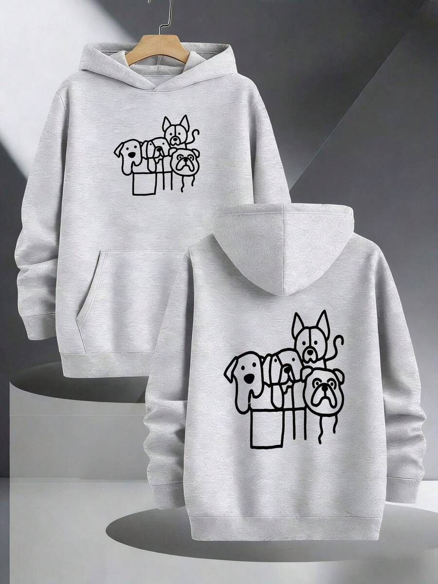 Sudadera con Capucha para Hombre de Primavera y Otoño Diseño Básico Imprescindible en Tu Armario U12H - Gris - Ver 1
